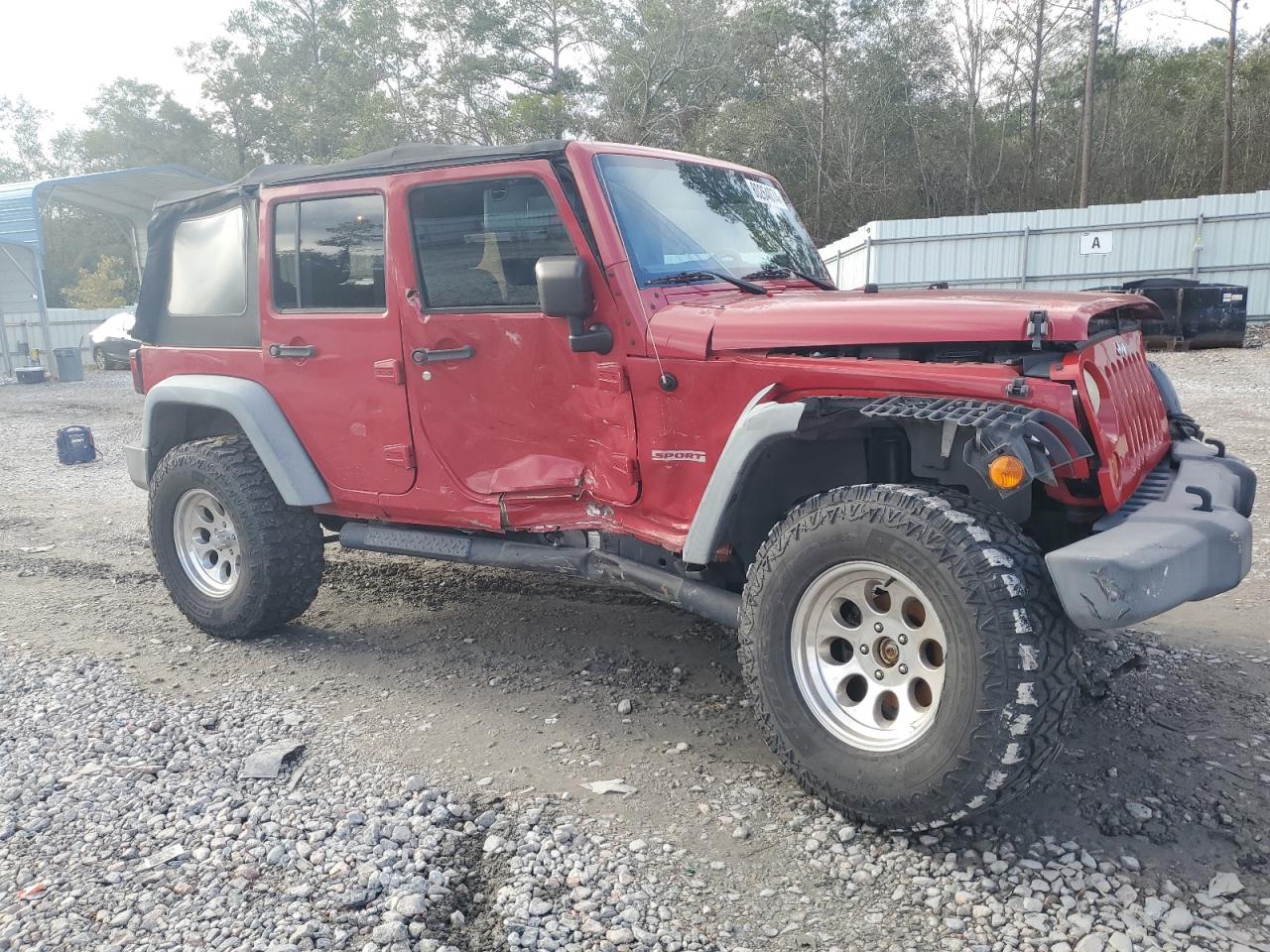 2012 Jeep Wrangler VIN 1C4BJWDG9CL231448 Copart auction photo, side / front end damage thumbnail 4