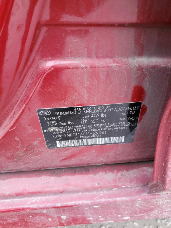 2018 Hyundai Sonata VIN 5NPE34AF7JH626964 Copart auction photo, front end damage thumbnail 12