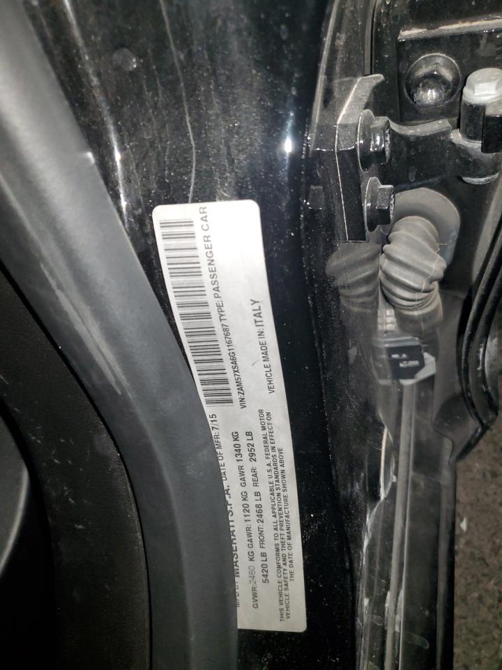 2016 Maserati Ghibli VIN ZAM57XSA6G1167687 Copart auction photo, undercarriage damage thumbnail 13
