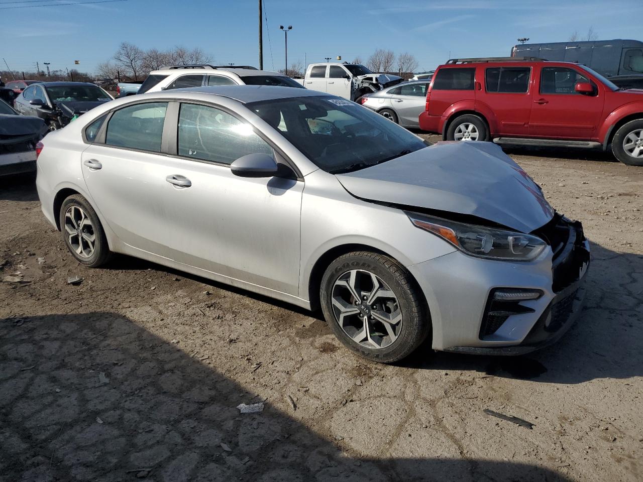 2021 KIA Forte VIN 3KPF24ADXME378045 Copart auction photo, front end / side damage thumbnail 4