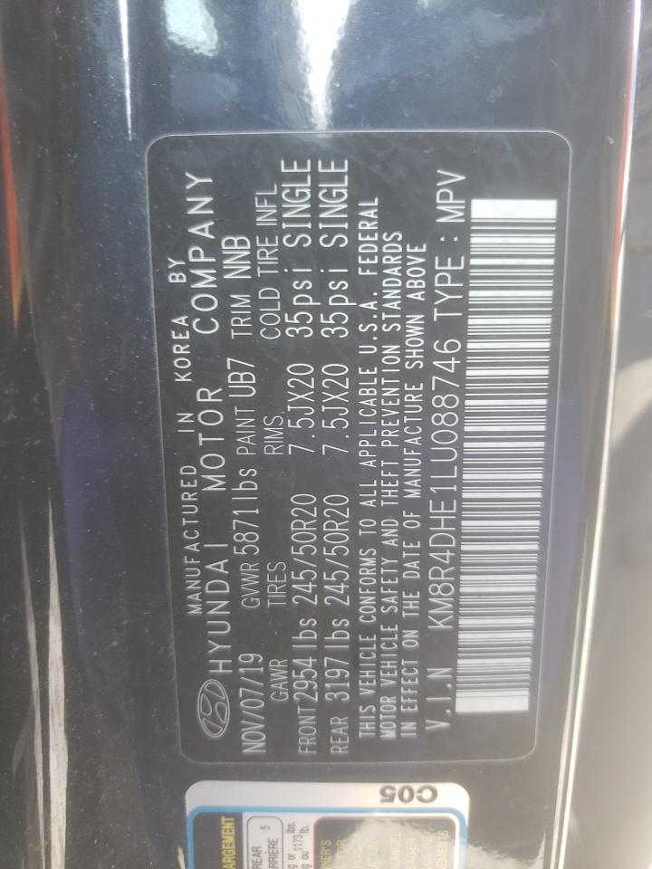2020 Hyundai Palisade VIN KM8R4DHE1LU088746 Copart auction photo, front end damage thumbnail 15