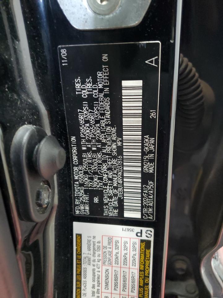 2009 Toyota 4Runner VIN JTEBU14R99K037816 Copart auction photo, front end damage thumbnail 13