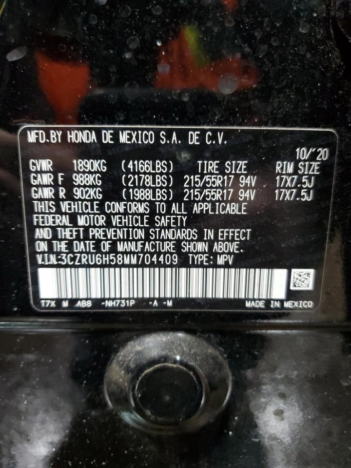 2021 Honda HR-V VIN 3CZRU6H58MM704409 Copart auction photo, front end damage thumbnail 16