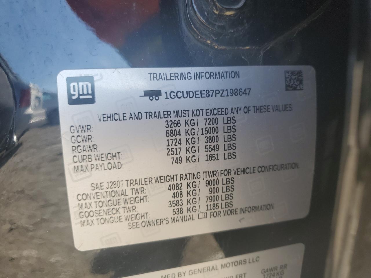 2023 Chevrolet Silverado VIN 1GCUDEE87PZ198647 Copart auction photo, all over damage thumbnail 12