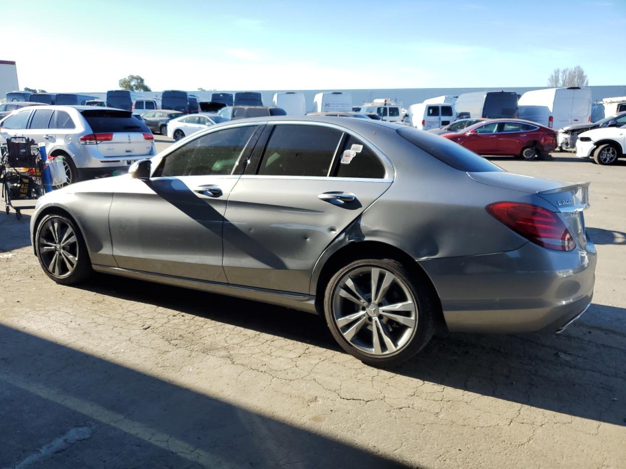 2015 Mercedes-Benz C-klasse VIN 55SWF4JB3FU053705 Copart auction photo, undercarriage / front end damage thumbnail 2