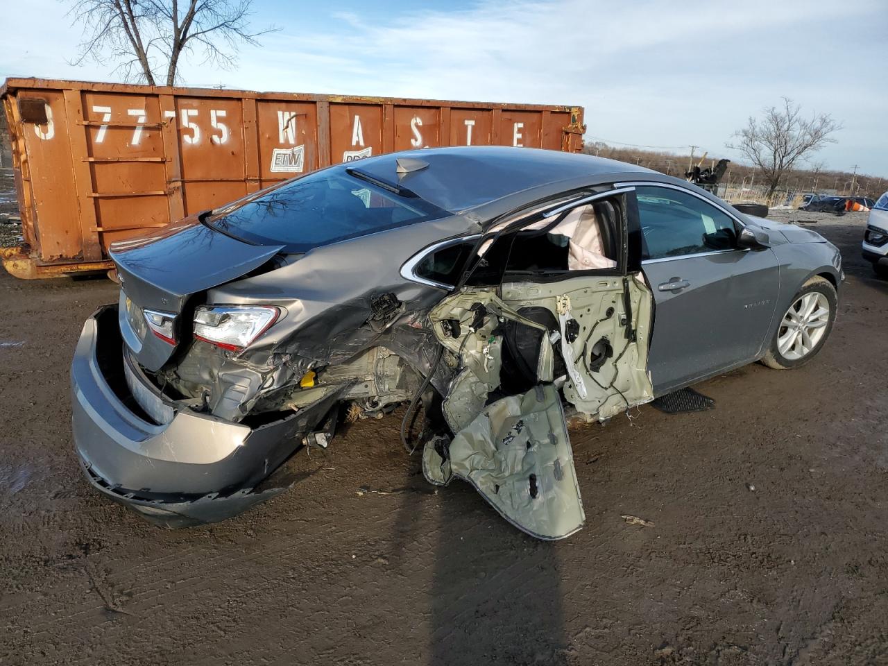 2017 Chevrolet Malibu VIN 1G1ZE5ST0HF181325 Copart auction photo, rear end / side damage thumbnail 3