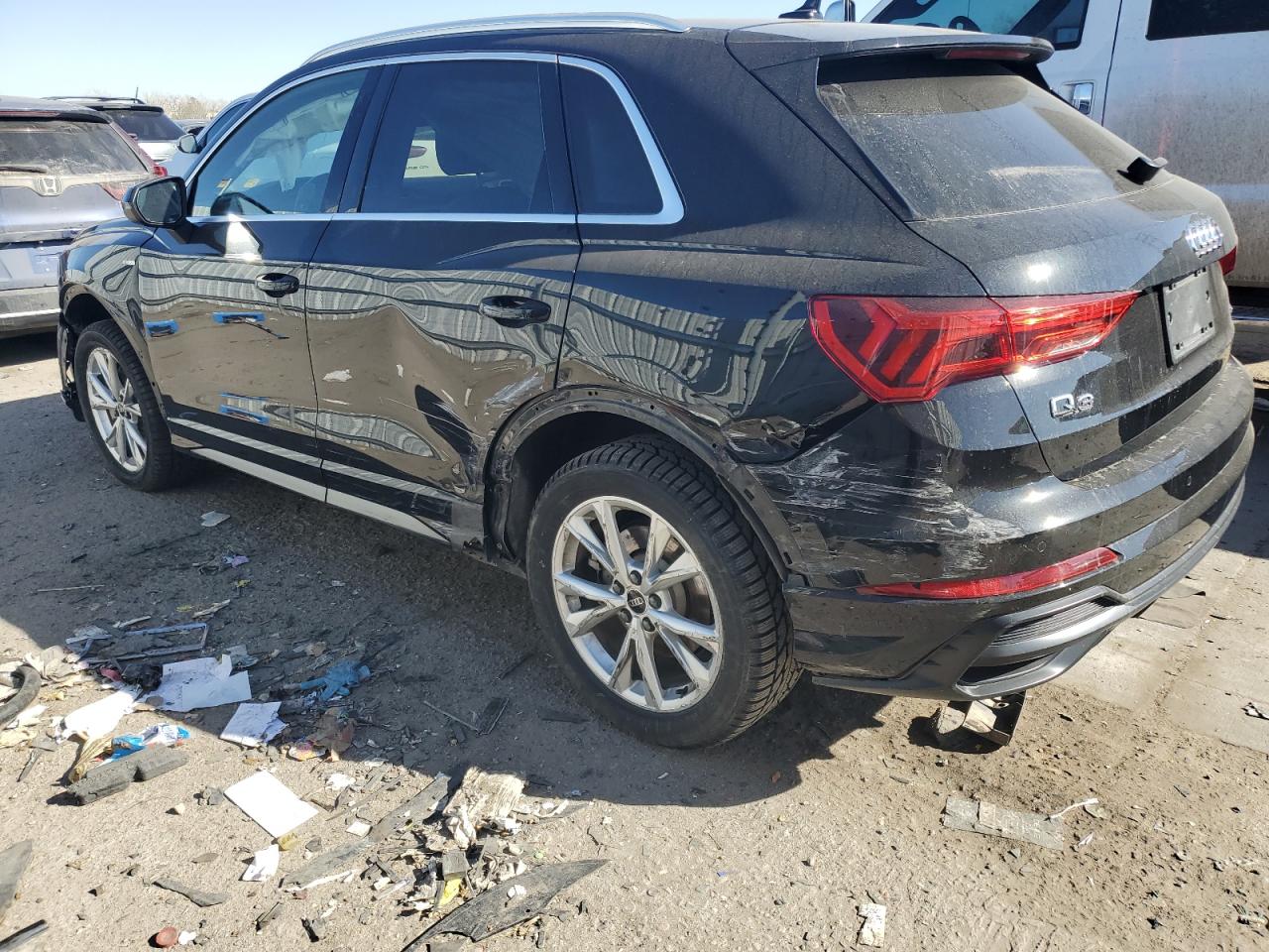 2022 Audi Q3 VIN WA1EECF37N1004309 Copart auction photo, front end / side damage thumbnail 2