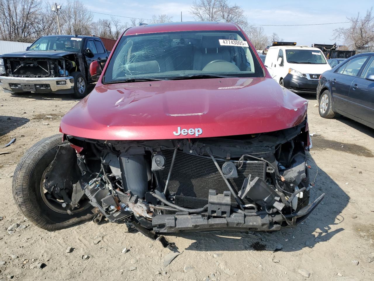2012 Jeep Grand Cherokee VIN 1C4RJFAG3CC193640 Copart auction photo, front end / side damage thumbnail 5