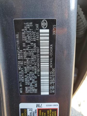 2009 Toyota Camry VIN 4T1BE46K09U351907 Copart auction photo, side / front end damage thumbnail 12