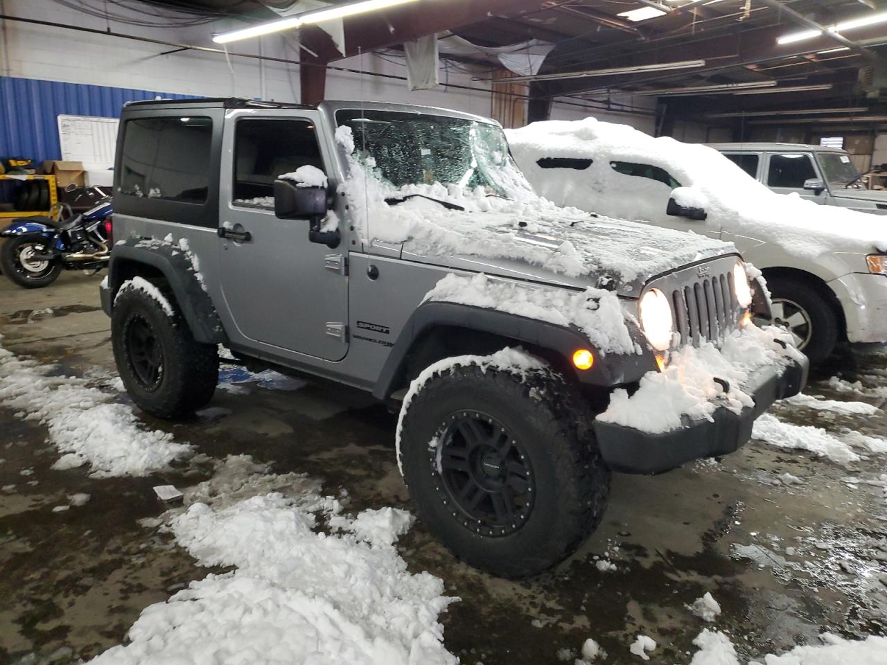 2018 Jeep Wrangler VIN 1C4GJWAG5JL924069 Copart auction photo, top/roof damage thumbnail 4