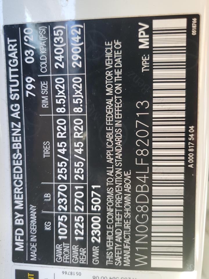 2020 Mercedes-Benz GLC VIN W1N0G8DB4LF820713 Copart auction photo, undercarriage damage thumbnail 15