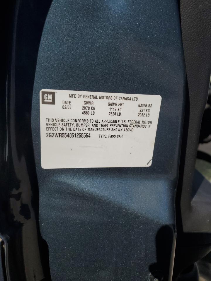 2006 Pontiac Grand Prix VIN 2G2WR554061255564 Copart auction photo, front end damage thumbnail 12