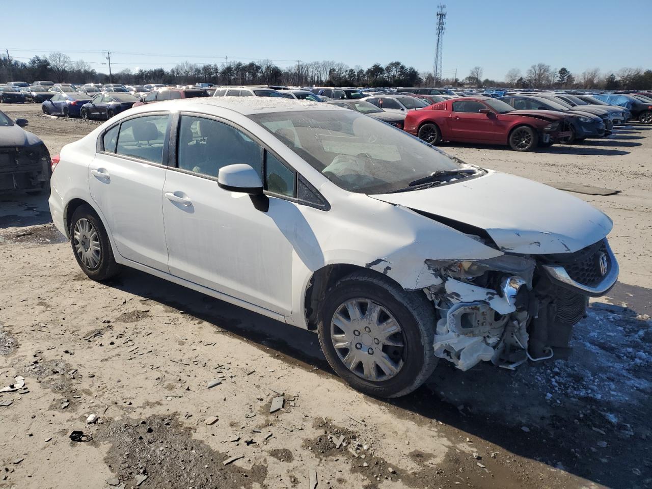 2013 Honda Civic VIN 19XFB2F51DE222966 Copart auction photo, front end / side damage thumbnail 4