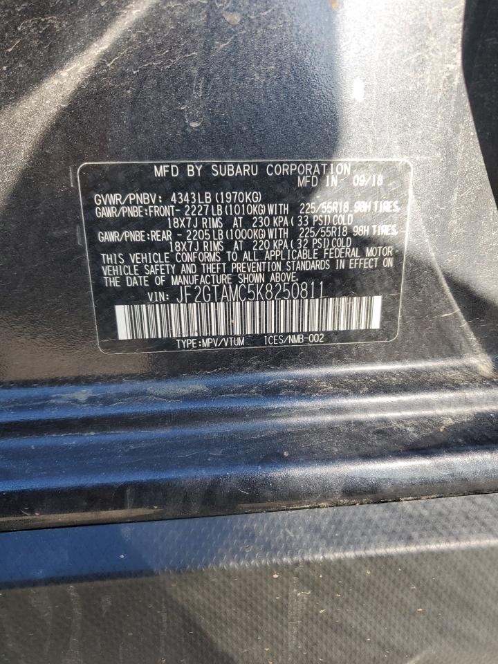 2019 Subaru XV VIN JF2GTAMC5K8250811 Copart auction photo, front end damage thumbnail 16