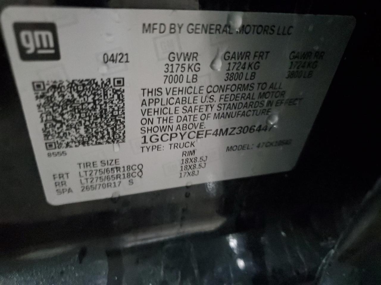 2021 Chevrolet Silverado VIN 1GCPYCEF4MZ306447 Copart auction photo, undercarriage damage thumbnail 12