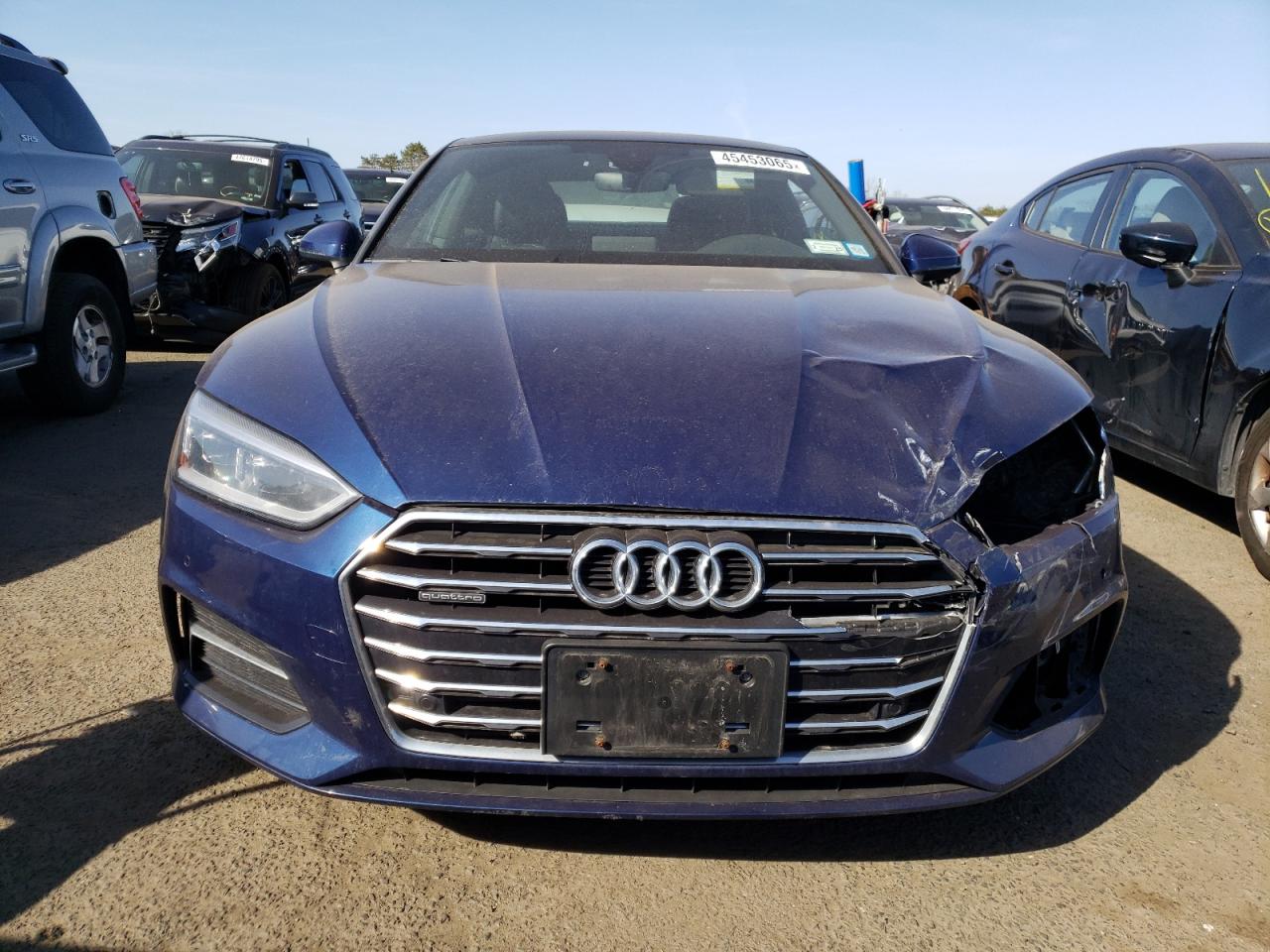 2018 Audi A5 VIN WAUPNAF58JA102695 Copart auction photo, front end / minor dent/scratches damage thumbnail 5