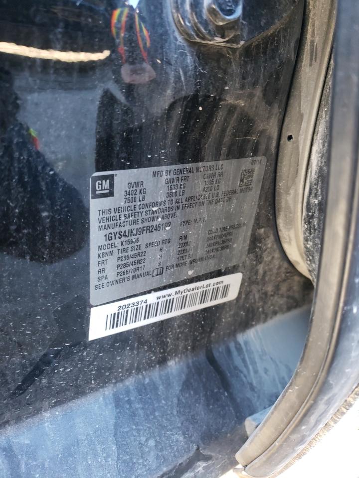 2015 Cadillac Escalade VIN 1GYS4JKJ9FR246102 Copart auction photo, minor dent/scratches damage thumbnail 13