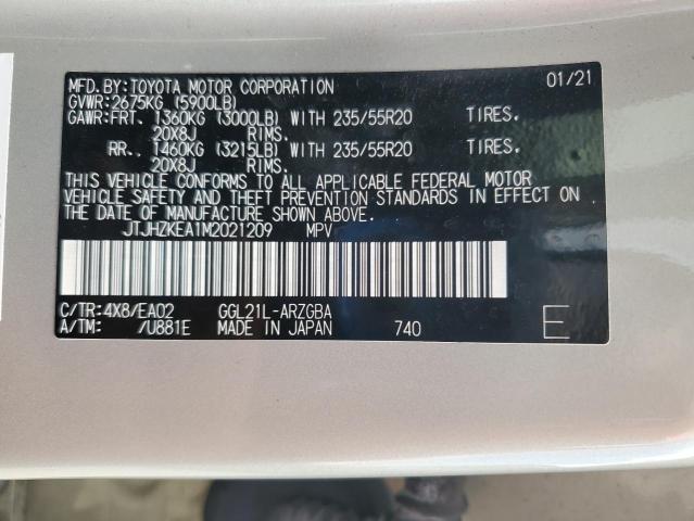 2021 Lexus RX VIN JTJHZKEA1M2021209 Copart auction photo, water/flood / front end damage thumbnail 13