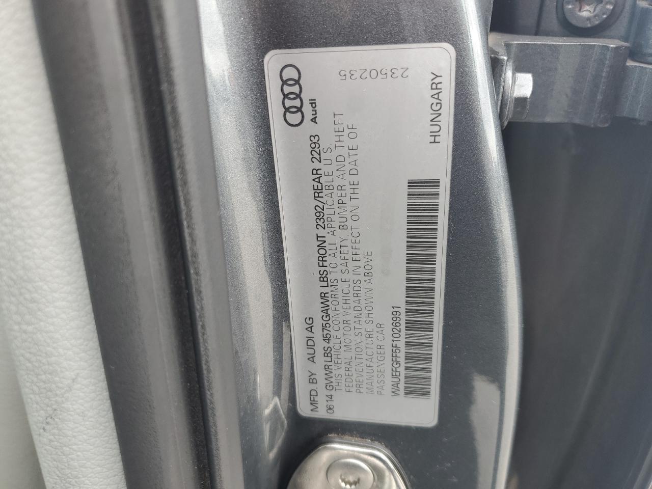 2015 Audi A3 VIN WAUEFGFF5F1026991 Copart auction photo, minor dent/scratches damage thumbnail 12
