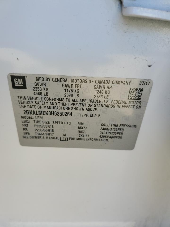 2017 GMC Terrain VIN 2GKALMEK0H6350264 Copart auction photo, front end damage thumbnail 13