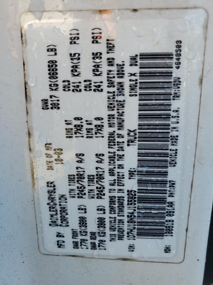 2004 Dodge RAM VIN 1D7HU18N54J155825 Copart auction photo, water/flood damage thumbnail 13