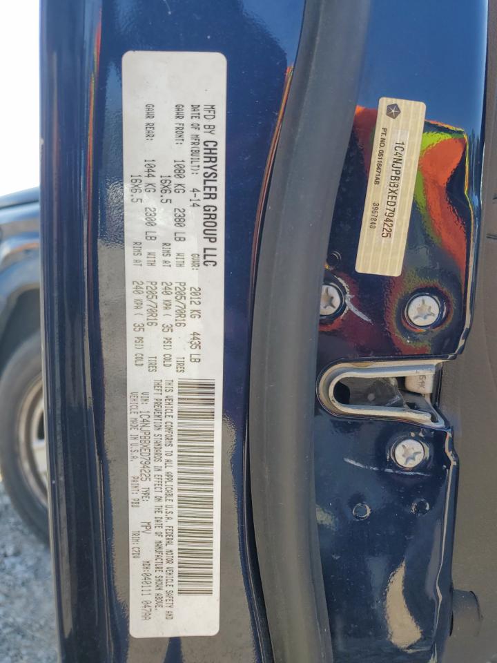 2014 Jeep Liberty (Patriot) VIN 1C4NJPBBXED794225 Copart auction photo, front end / side damage thumbnail 13
