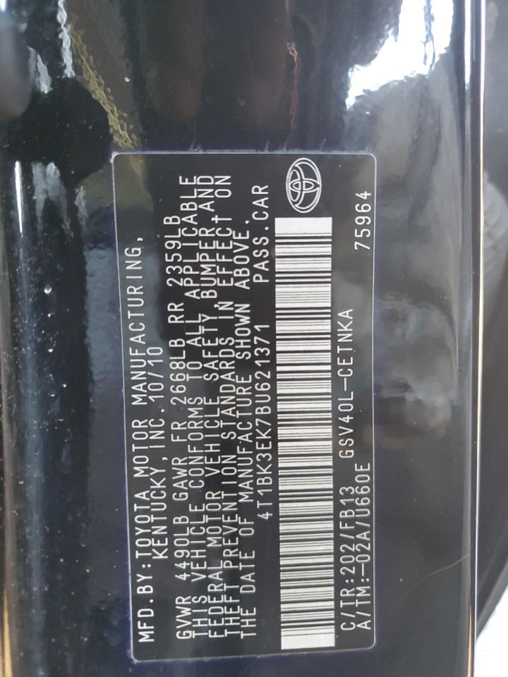 2011 Toyota Camry VIN 4T1BK3EK7BU621371 Copart auction photo, front end / minor dent/scratches damage thumbnail 12