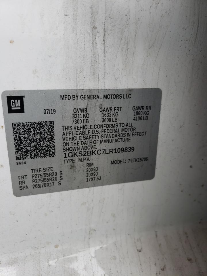 2020 GMC Yukon VIN 1GKS2BKC7LR109839 Copart auction photo, front end damage thumbnail 13