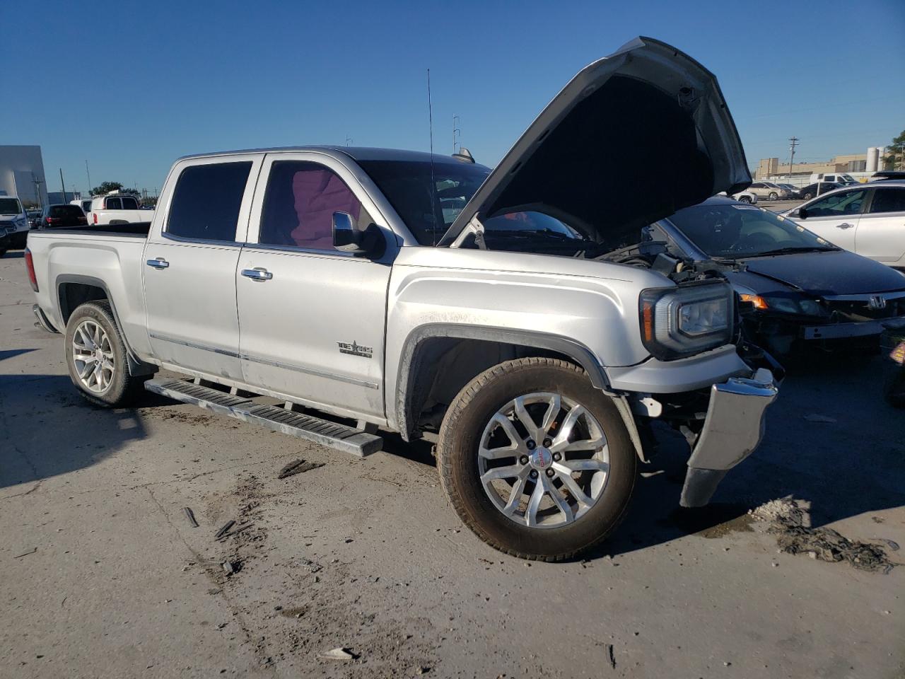 2017 GMC Sierra VIN 3GTP1NEC7HG101801 Copart auction photo, frame damage / all over damage thumbnail 4