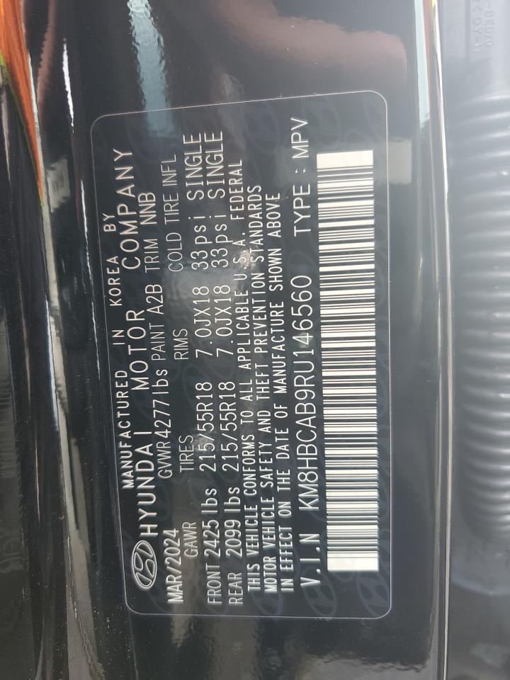 2024 Hyundai Kona VIN KM8HBCAB9RU146560 Copart auction photo, front end / side damage thumbnail 13