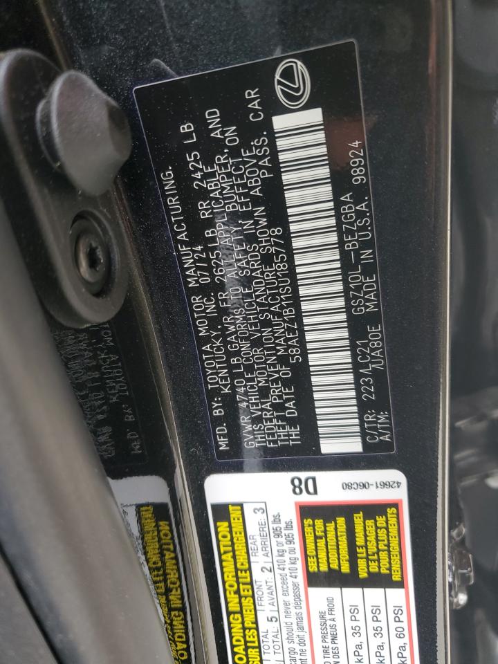 2025 Lexus ES VIN 58AEZ1B11SU185778 Copart auction photo, front end damage thumbnail 12
