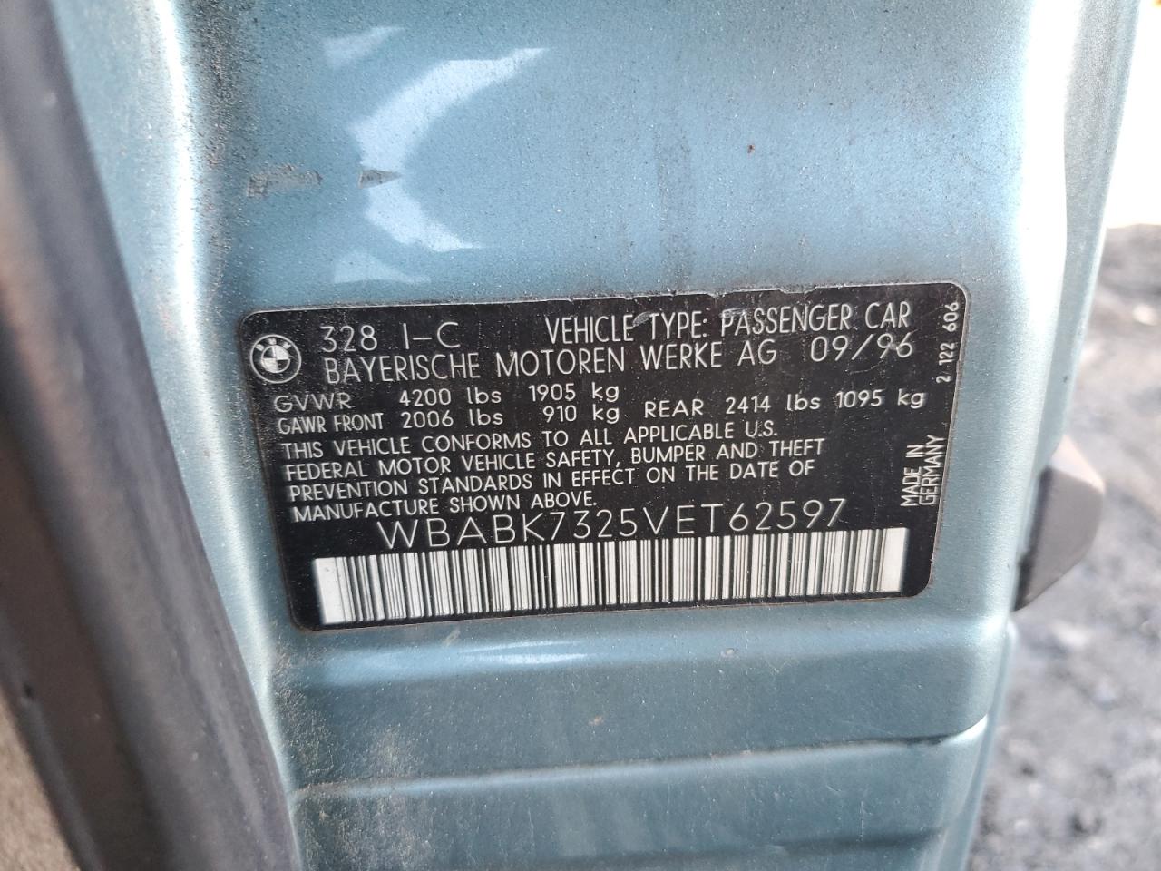 1997 BMW 3er VIN WBABK7325VET62597 Copart auction photo, front end / rear end damage thumbnail 12