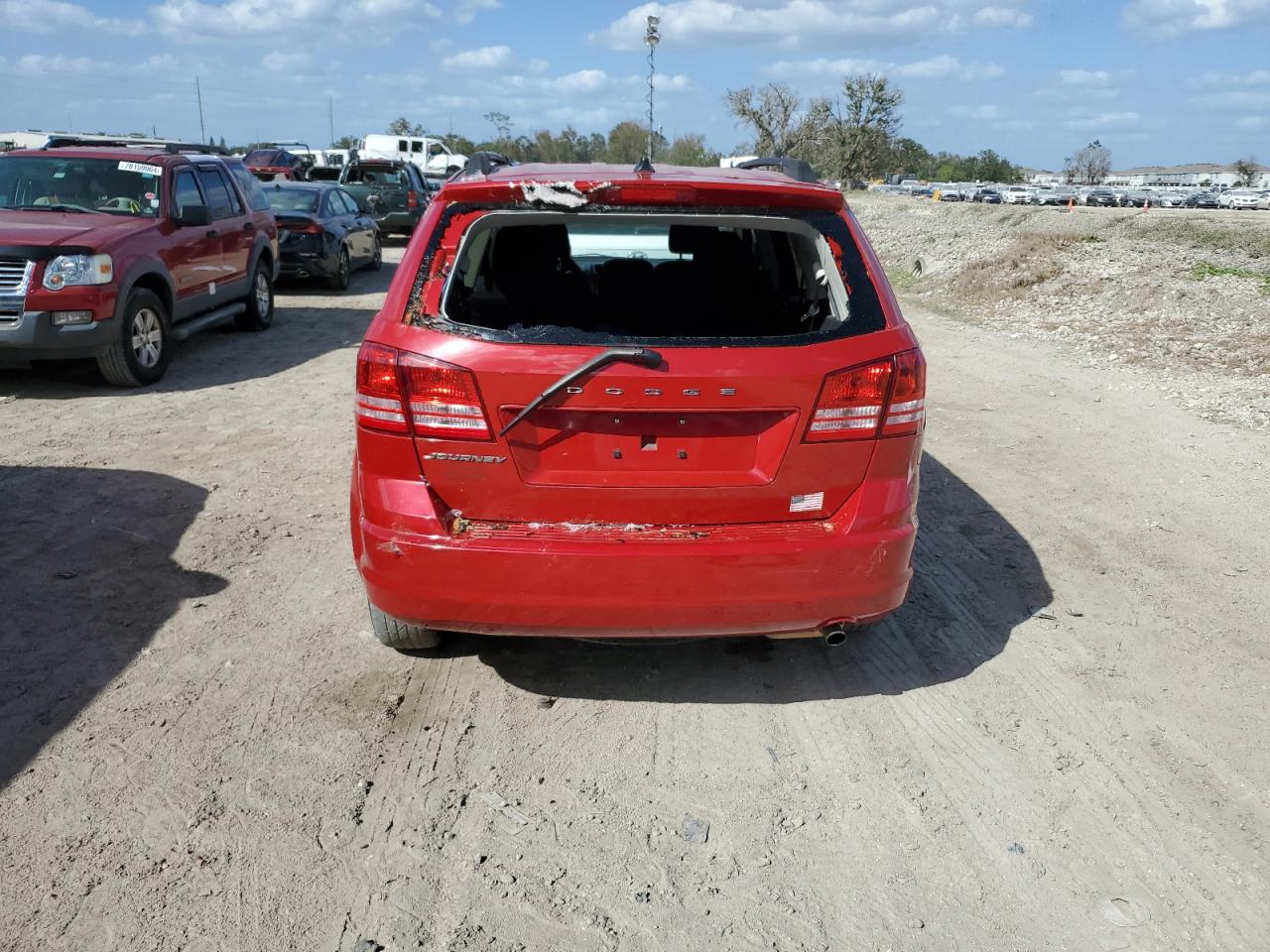 2018 Dodge Journey VIN 3C4PDCABXJT426965 Copart auction photo, top/roof / rear end damage thumbnail 6