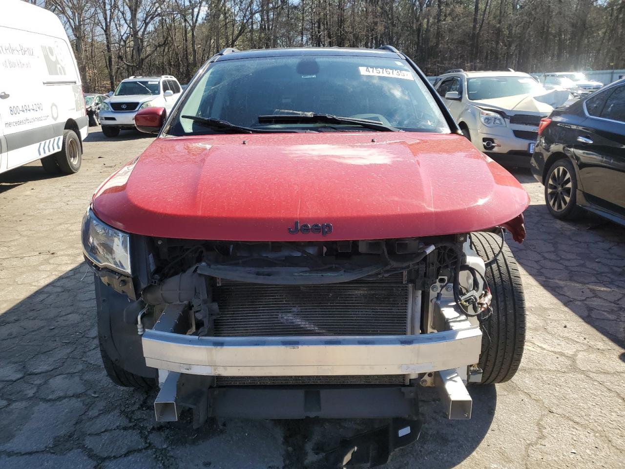 2019 Jeep Compass VIN 3C4NJCBB0KT809166 Copart auction photo, front end / side damage thumbnail 5