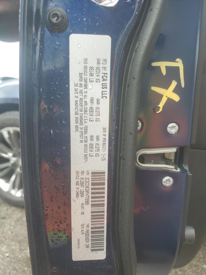 2015 Chrysler 300 VIN 2C3CCAEG0FH772989 Copart auction photo, rear end damage thumbnail 12