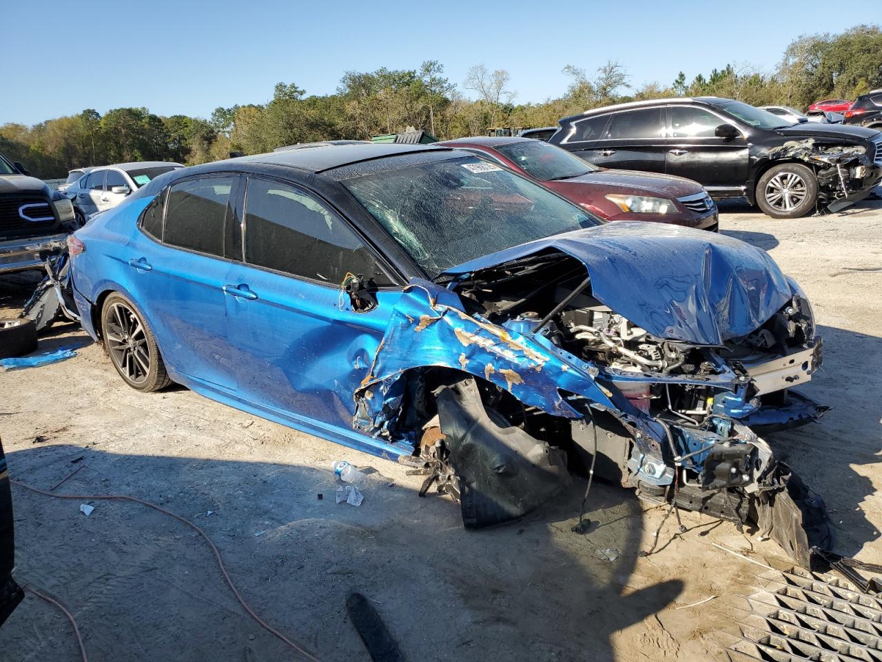 2019 Toyota Camry VIN 4T1B61HK8KU244523 Copart auction photo, front end / side damage thumbnail 4