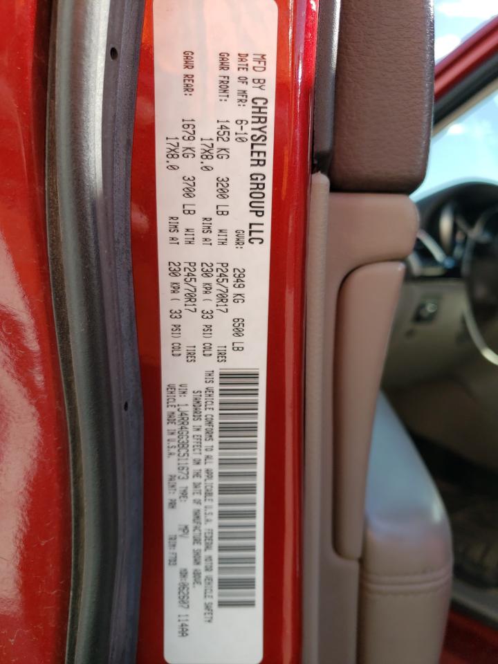 2011 Jeep Grand Cherokee VIN 1J4RR4GG3BC511673 Copart auction photo, front end / hail damage thumbnail 13