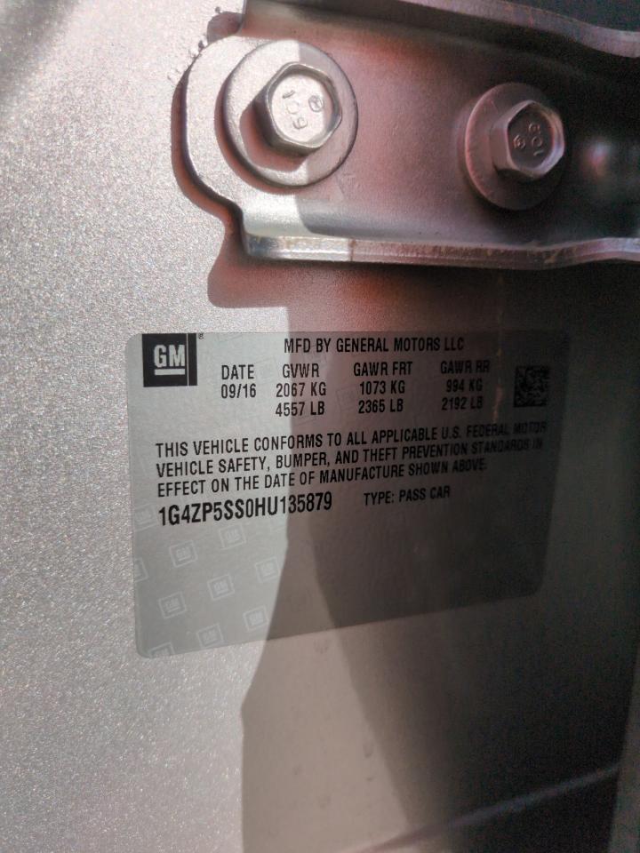2017 Buick LaCrosse VIN 1G4ZP5SS0HU135879 Copart auction photo, water/flood / minor dent/scratches damage thumbnail 13