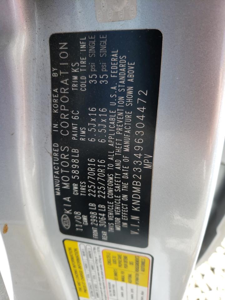 2009 KIA Sedona VIN KNDMB233496304472 Copart auction photo, front end / minor dent/scratches damage thumbnail 13