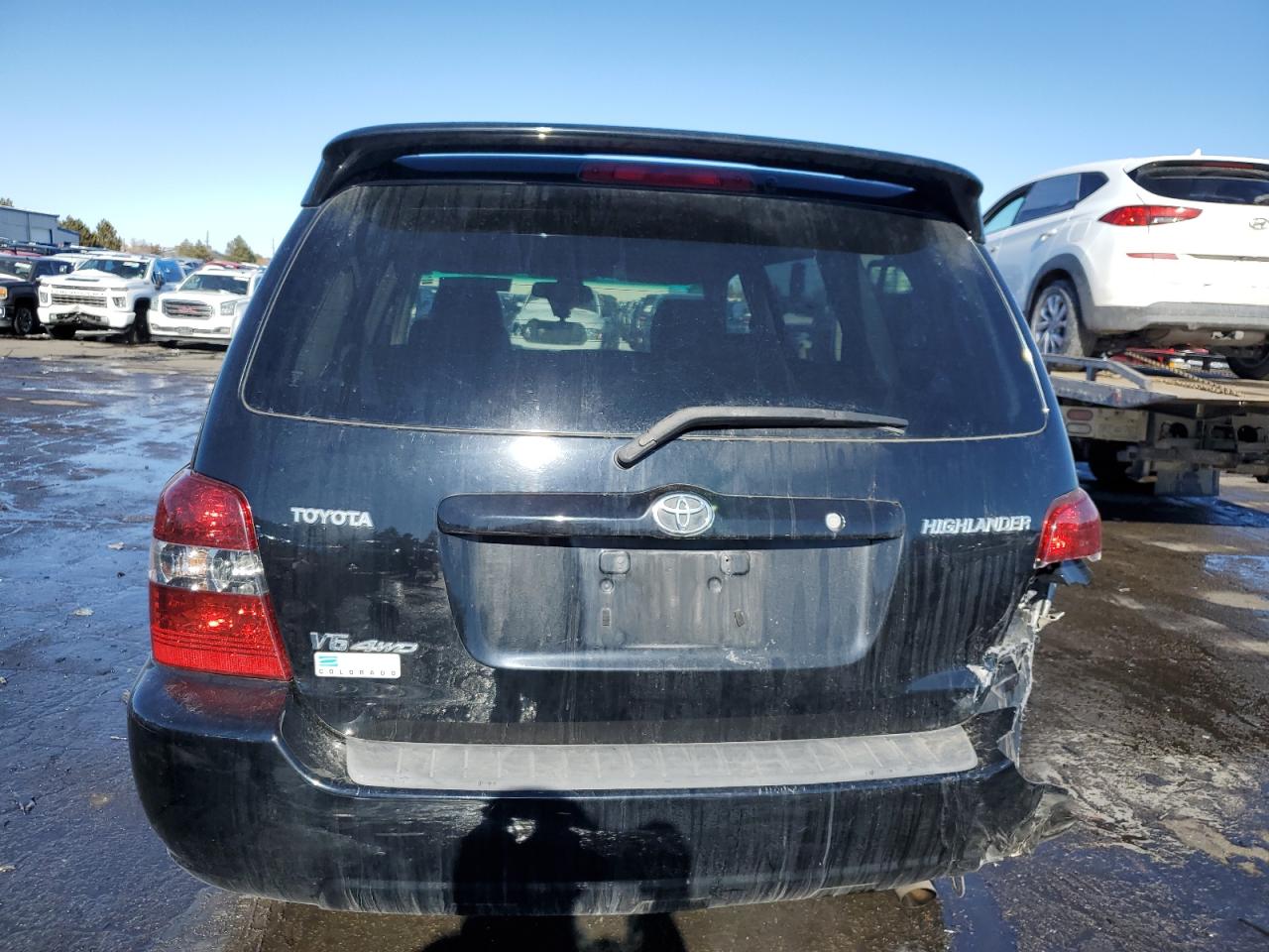 2006 Toyota Highlander VIN JTEEP21A560160741 Copart auction photo, rear end / hail damage thumbnail 6