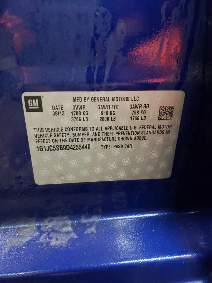 2013 Chevrolet Sonic VIN 1G1JC5SB9D4255440 Copart auction photo, front end damage thumbnail 12