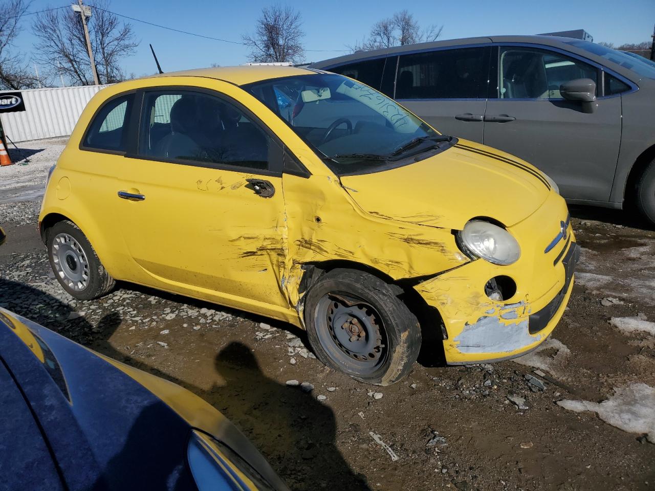 2012 Fiat 500 VIN 3C3CFFAR3CT145038 Copart auction photo, side / front end damage thumbnail 4