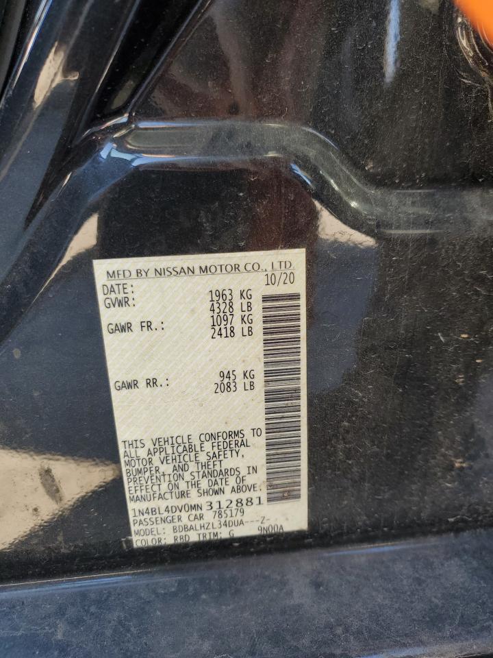 2021 Nissan Altima VIN 1N4BL4DV0MN312881 Copart auction photo, front end damage thumbnail 12