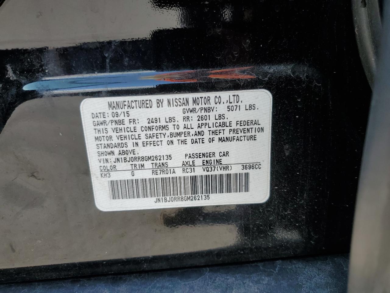 2016 Infiniti QX50 VIN JN1BJ0RR8GM262135 Copart auction photo, front end damage thumbnail 15