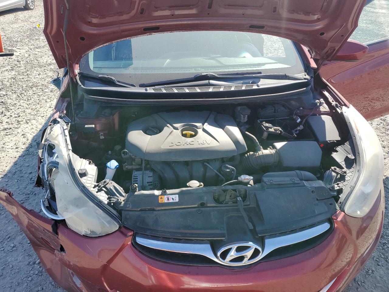 2013 Hyundai Elantra VIN 5NPDH4AE7DH389840 Copart auction photo, front end / side damage thumbnail 11