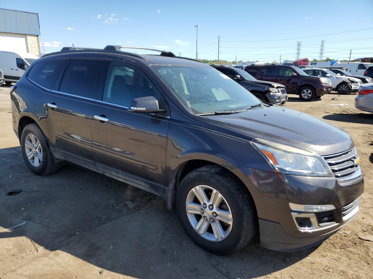 2013 Chevrolet Traverse VIN 1GNKRJKD3DJ101643 Copart auction photo, front end / side damage thumbnail 4