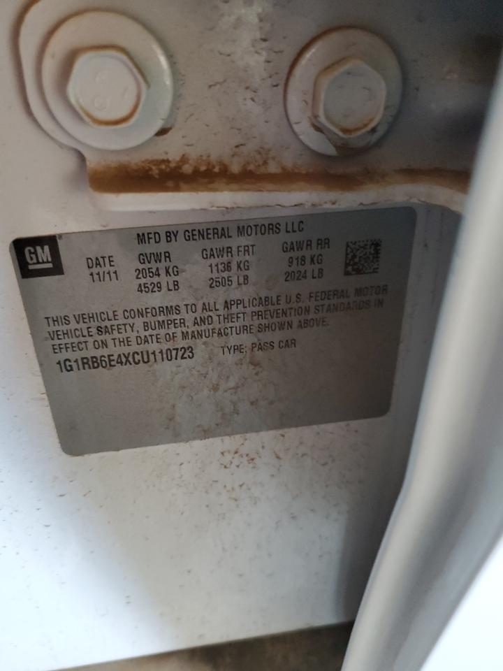 2012 Chevrolet Volt VIN 1G1RB6E4XCU110723 Copart auction photo, normal wear damage thumbnail 12