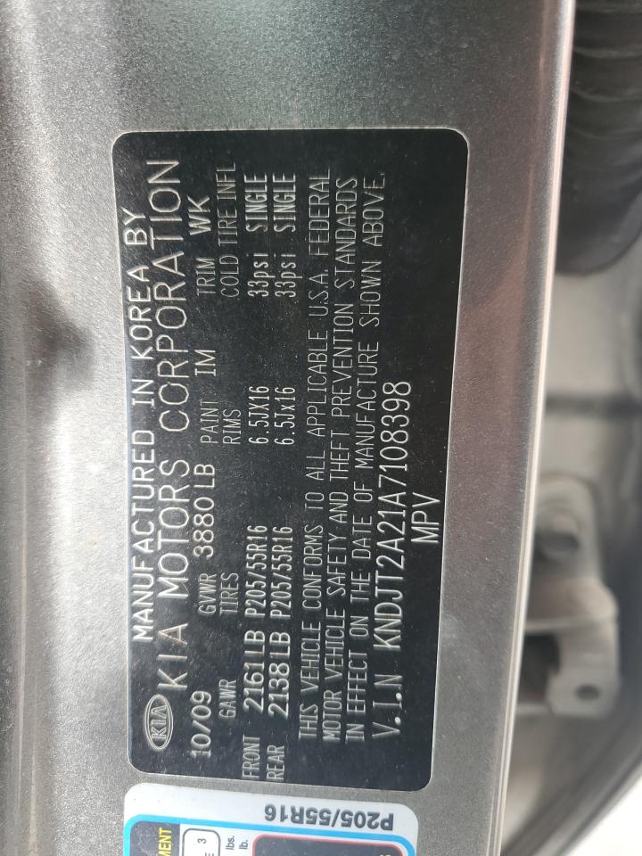 2010 KIA Soul VIN KNDJT2A21A7108398 Copart auction photo, front end damage thumbnail 13