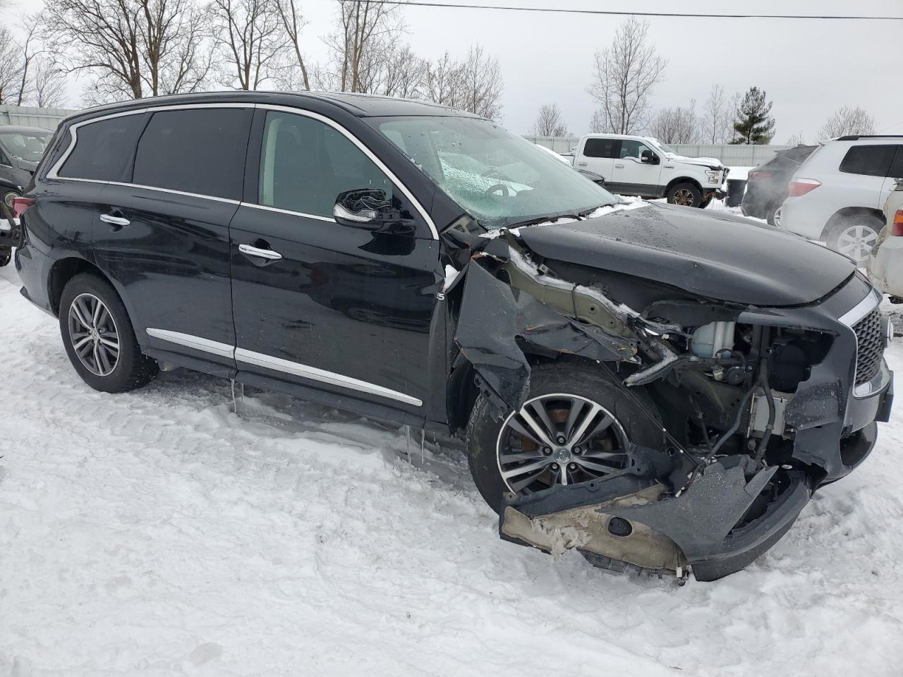 2018 Infiniti QX60 VIN 5N1DL0MM2JC533145 Copart auction photo, front end / side damage thumbnail 4