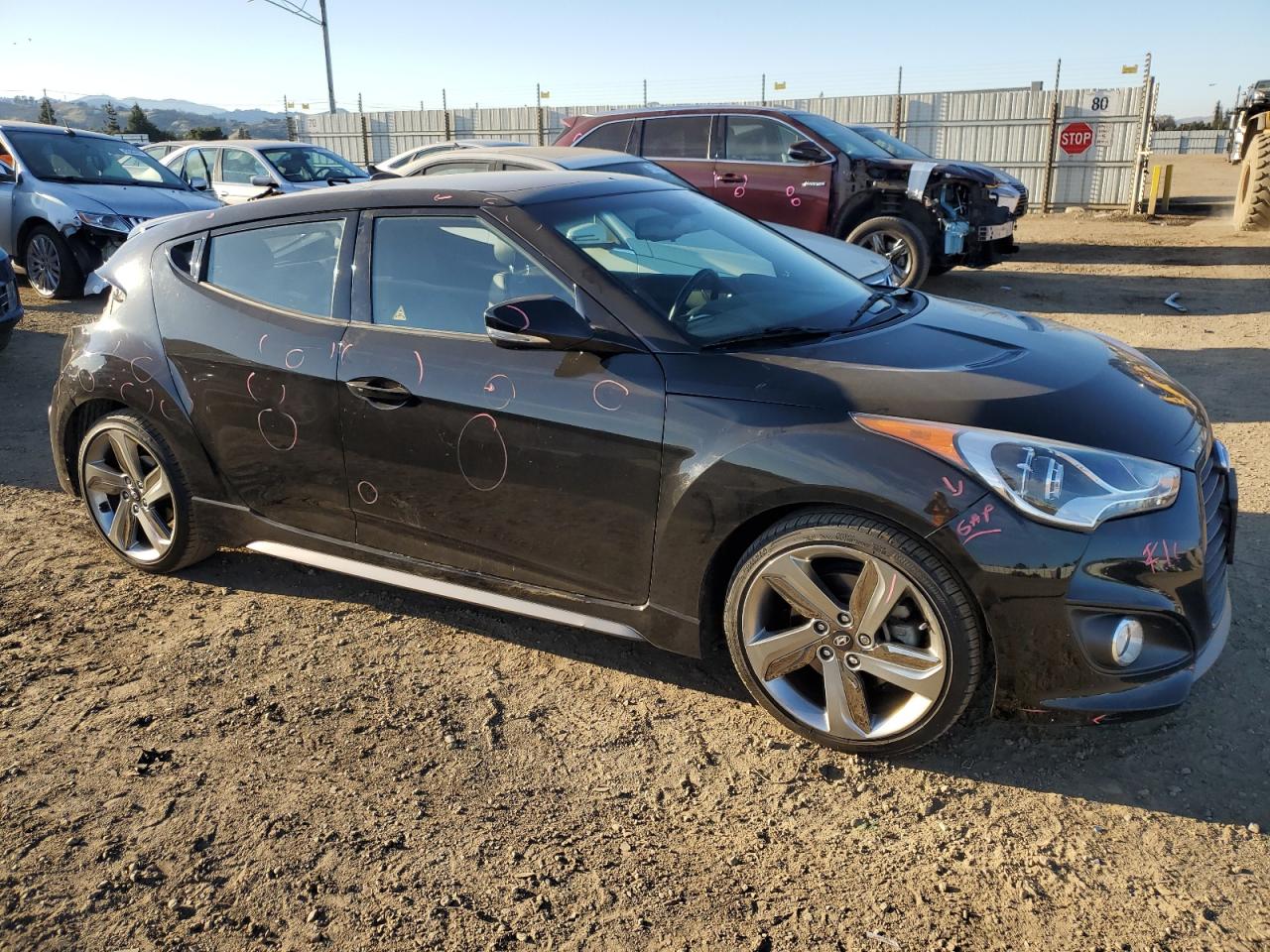 2013 Hyundai Veloster VIN KMHTC6AE9DU162284 Copart auction photo, side damage thumbnail 4